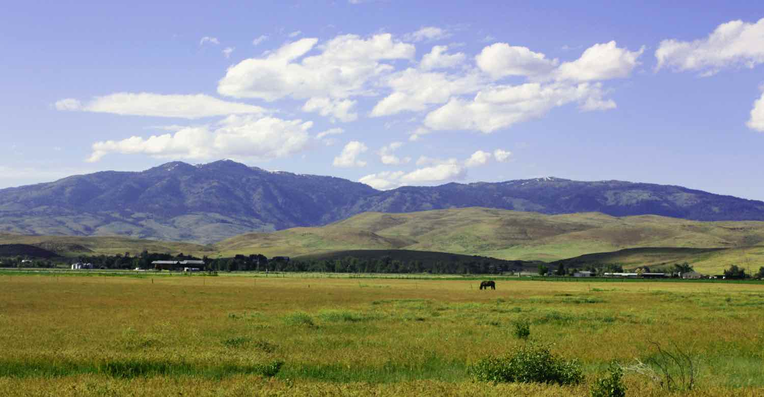 Mountains and ranch land near Council, Idaho.