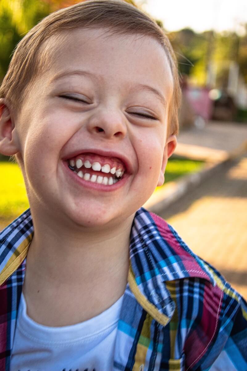 Little boy smiling and laughing